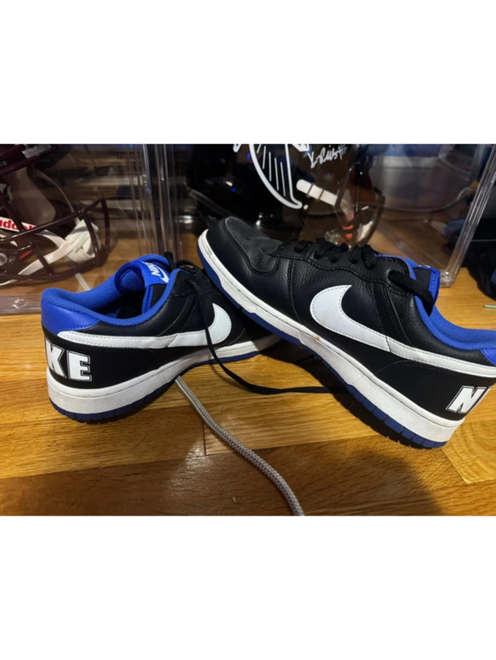 Size 11- Nike Men's Big Nike Low Shoes Black White Royal Blue